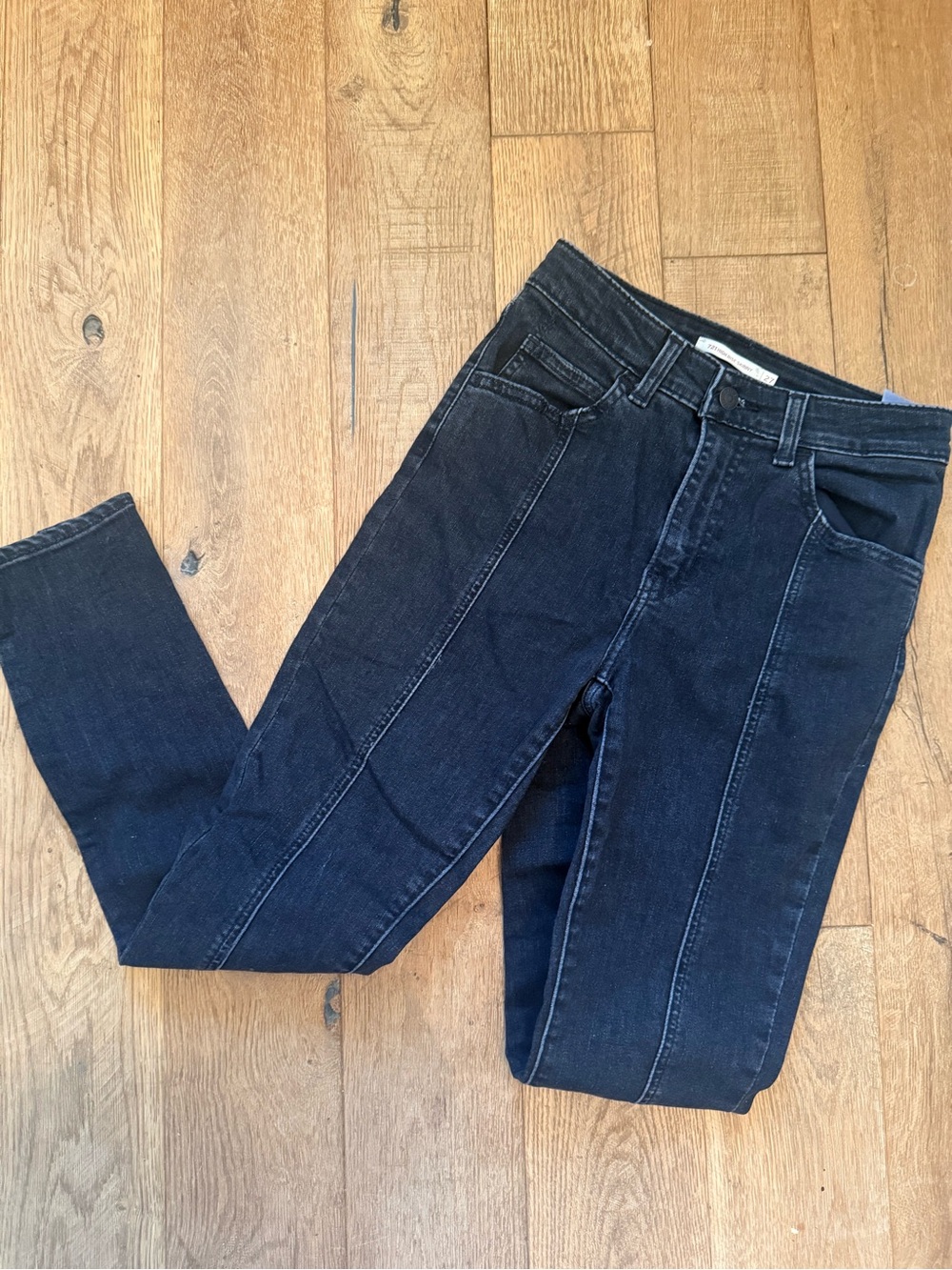 Levi's Dark Blue Ankle Seam-Front Jeans